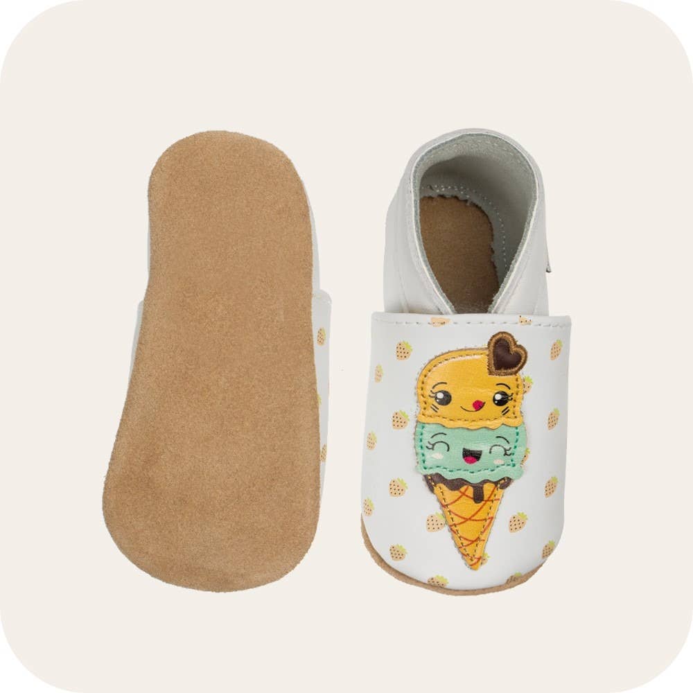 LAIT ET MIEL - Vendita all'ingrosso Pantofole - Neonati - Pantofole in pelle per bambini - Gelato2