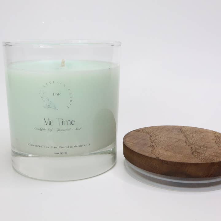 Me Time Eucalyptus & Spearmint Jar Candle for wholesale by Leveaux Candle Bar