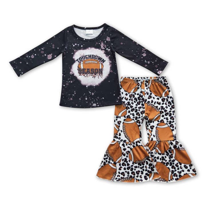 Touch down season leopard football black girls outfits for wholesale by Yawoo Garments