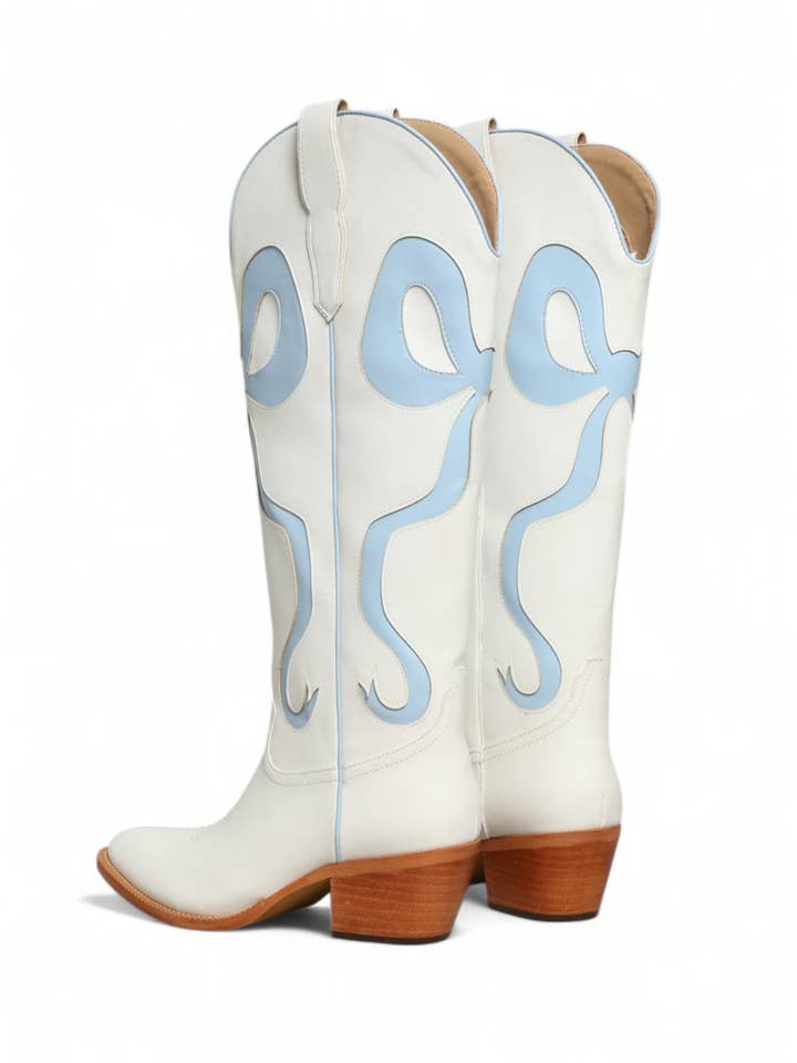 CCOCCI - Wholesale Cowboy Boots - Women's - RUBY BOW SWIRLING PATTERNED WESTERN BOOTS