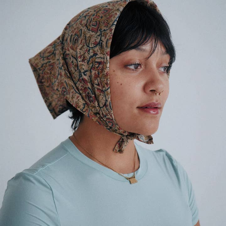 Radband - Kalamkari Bomullsbandana (KK1472) för wholesale av White Lotus Fashions