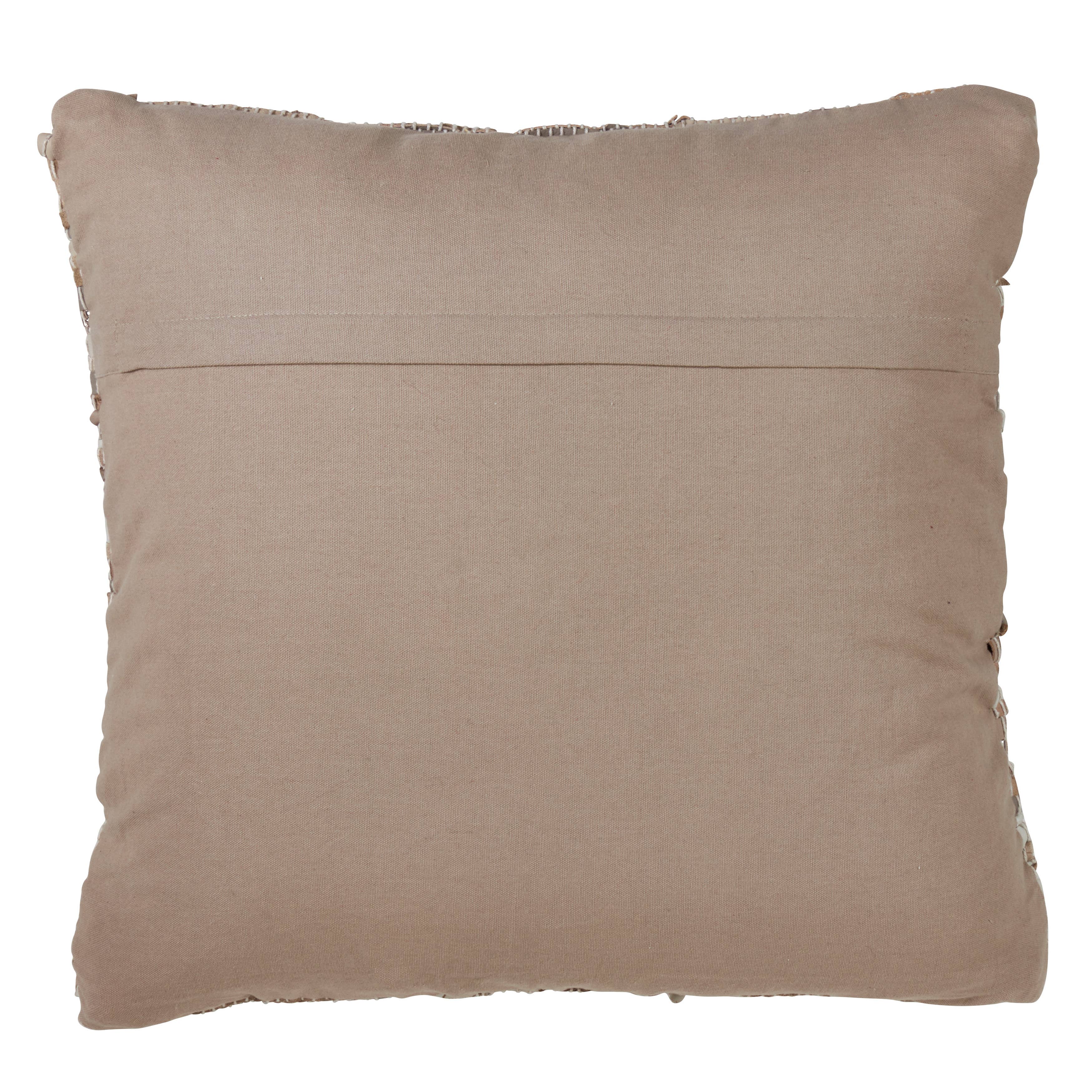 Natural Leather Chindi Pillow-Down Filled for wholesale on Faire2