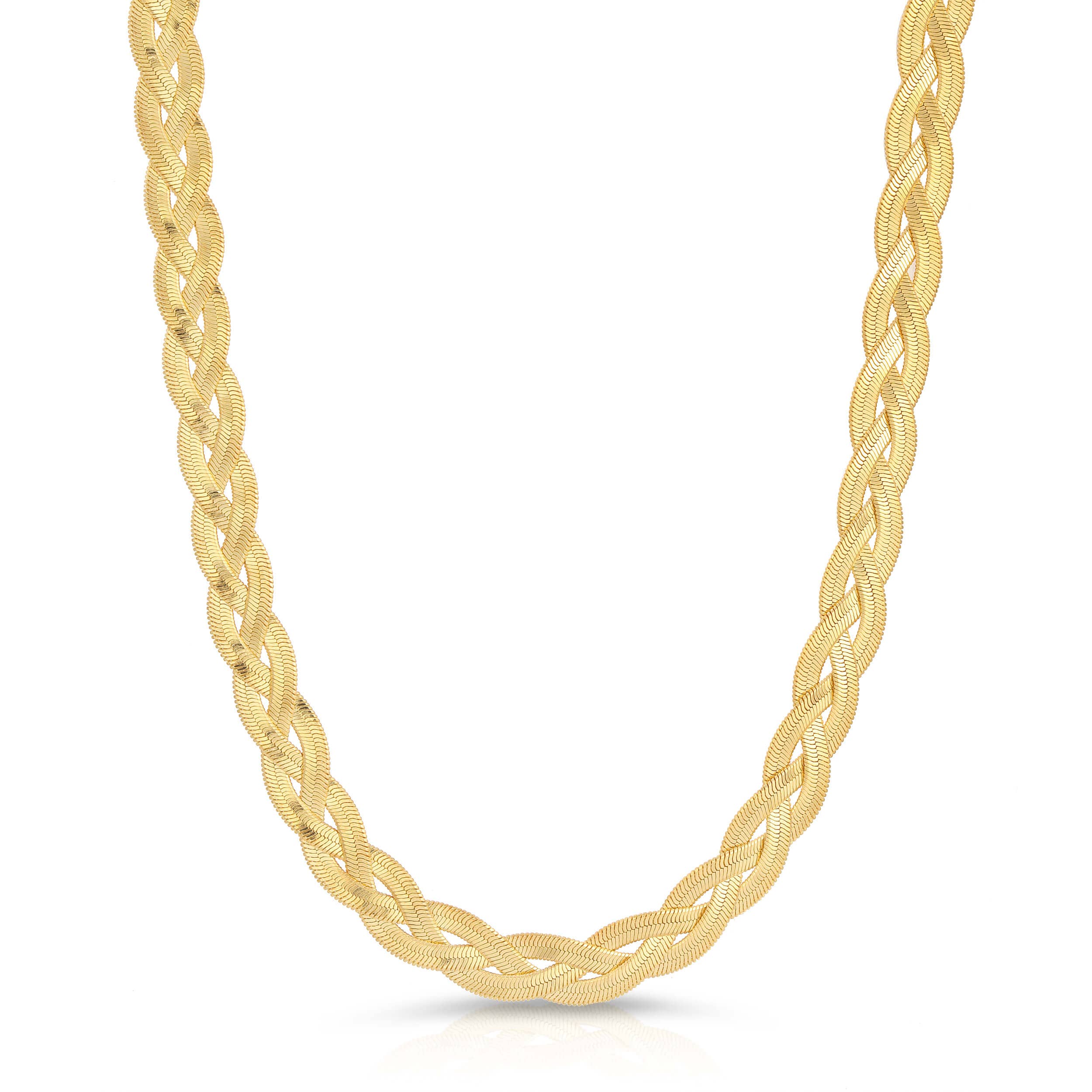 Glamrocks Jewelry - Wholesale Link & Chain Necklace - Wide Twist Herringbone Necklace0