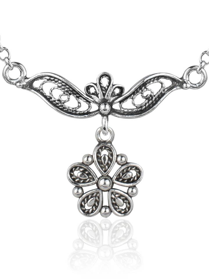 Sterling Silver Art Women Star Choker Necklace for wholesale by Filigranist Jewelry