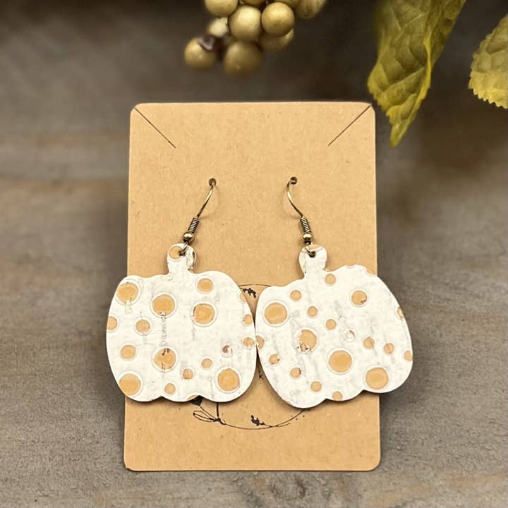Bee Marie Market LLC - Wholesale Dangle Earrings - Handmade Fall Genuine Leather Pumpkin Earrings7