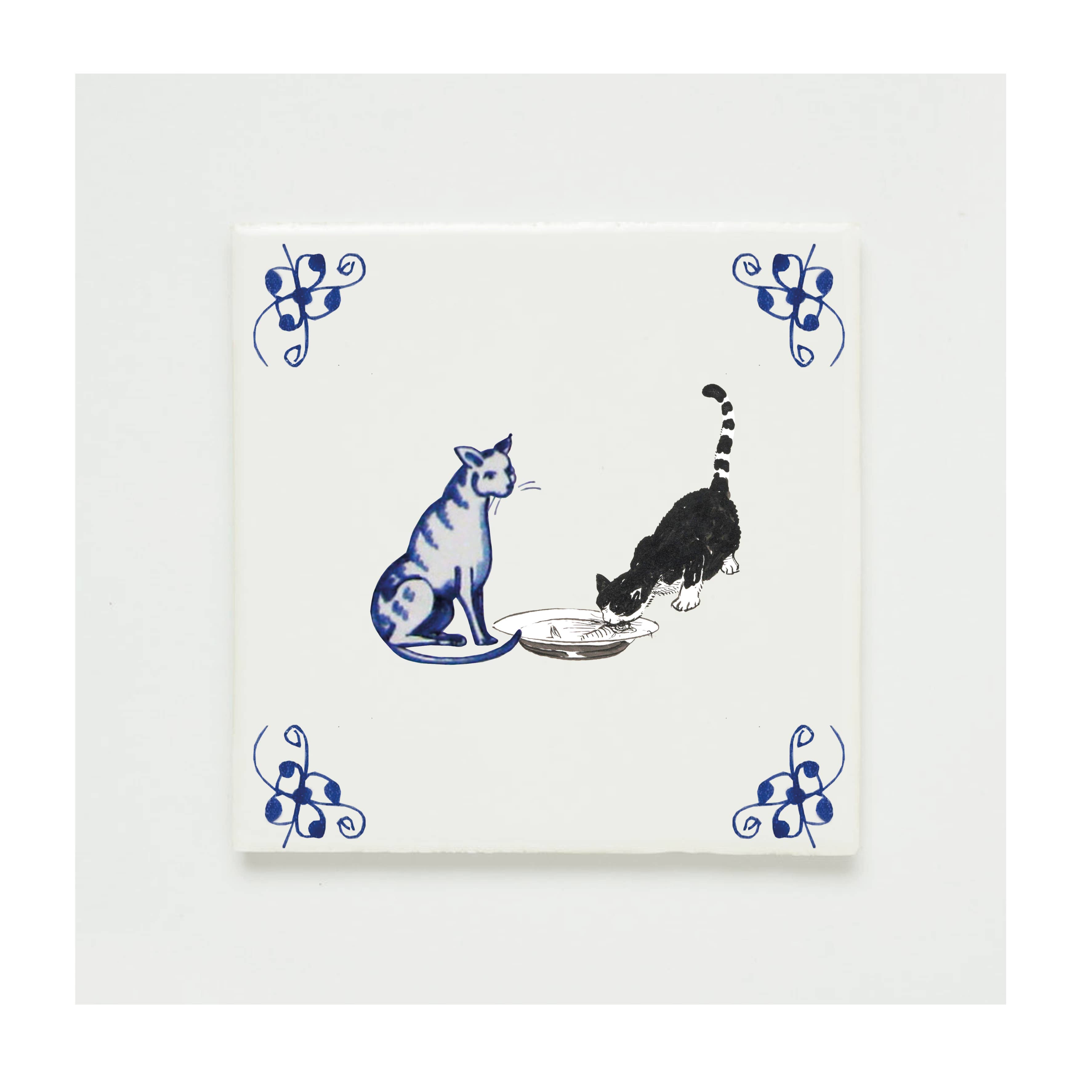 Lylies - Wholesale Wall Tile - Wall tile collage old Dutch tile of cat