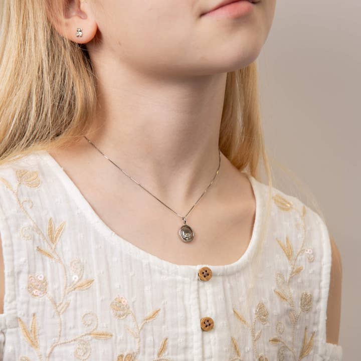 Gecko Jewellery – wholesale Halsband - Barn – Nallebjörn Peekaboo Spinnande hänge med Diamant 36-41cm