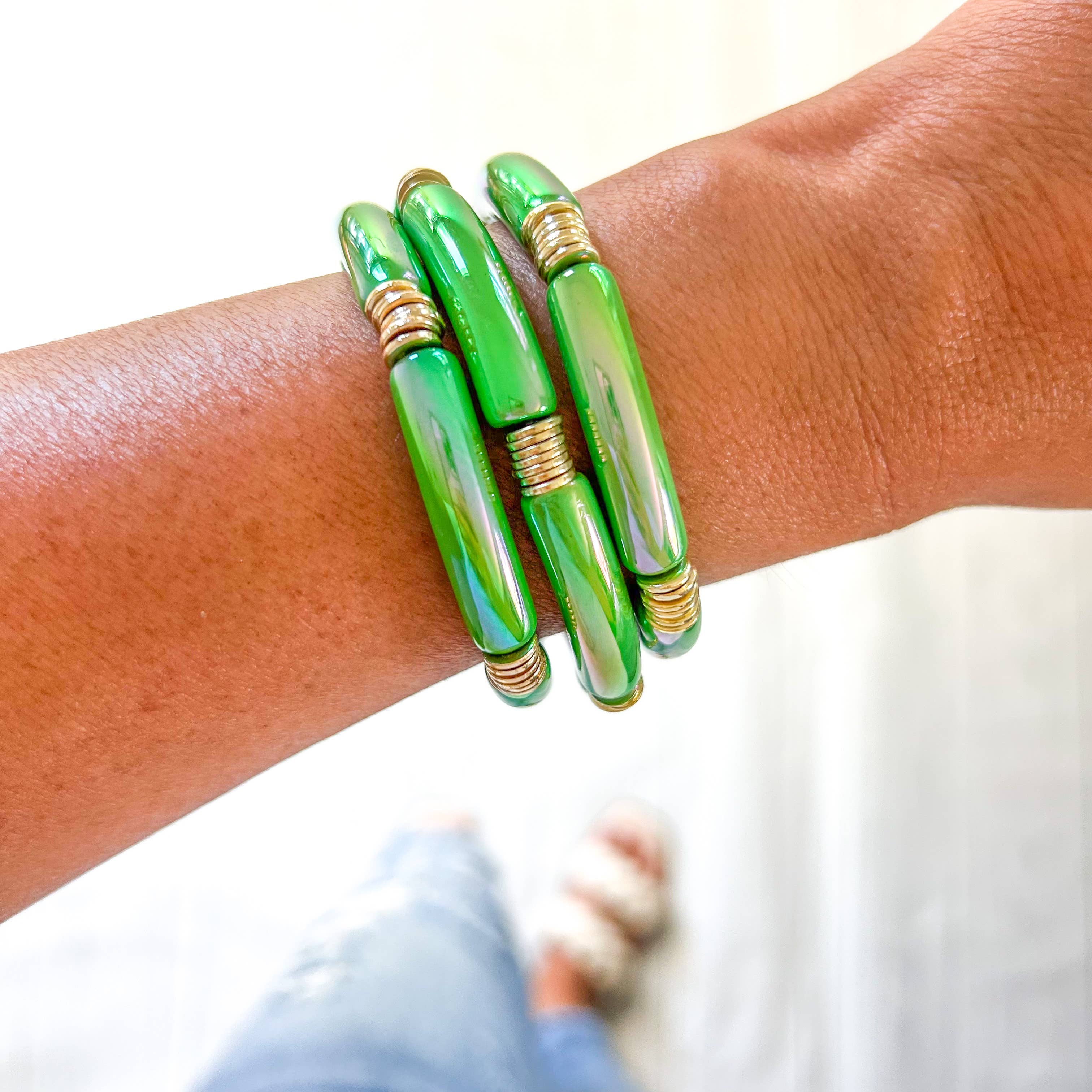 Savvy Bling – Conjunto de joias por atacado – Pulseiras & Colares Green Game Day15