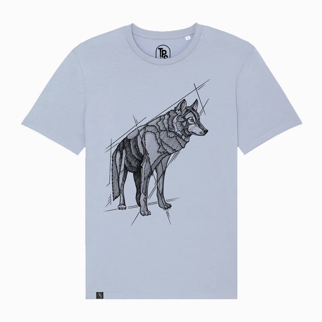 Tiny Print Shop – wholesale Screen printed t-shirt – unisex – Wolf Stare Organic Cotton T-Shirt2