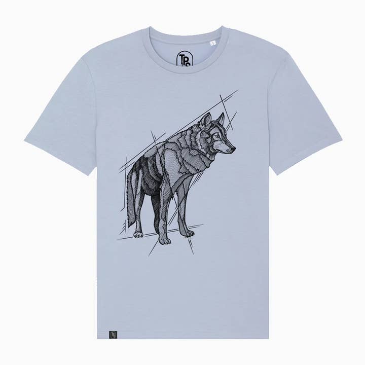 Tiny Print Shop – wholesale Screen printed t-shirt – unisex – Wolf Stare Organic Cotton T-Shirt2