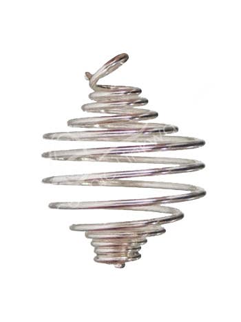 (PK 24) CIONDOLO - GABBIA A MOLLA PLACCATA ARGENTO (PK 24) 1" per la vendita all'ingrosso da parte di Oceanic Linkways Inc