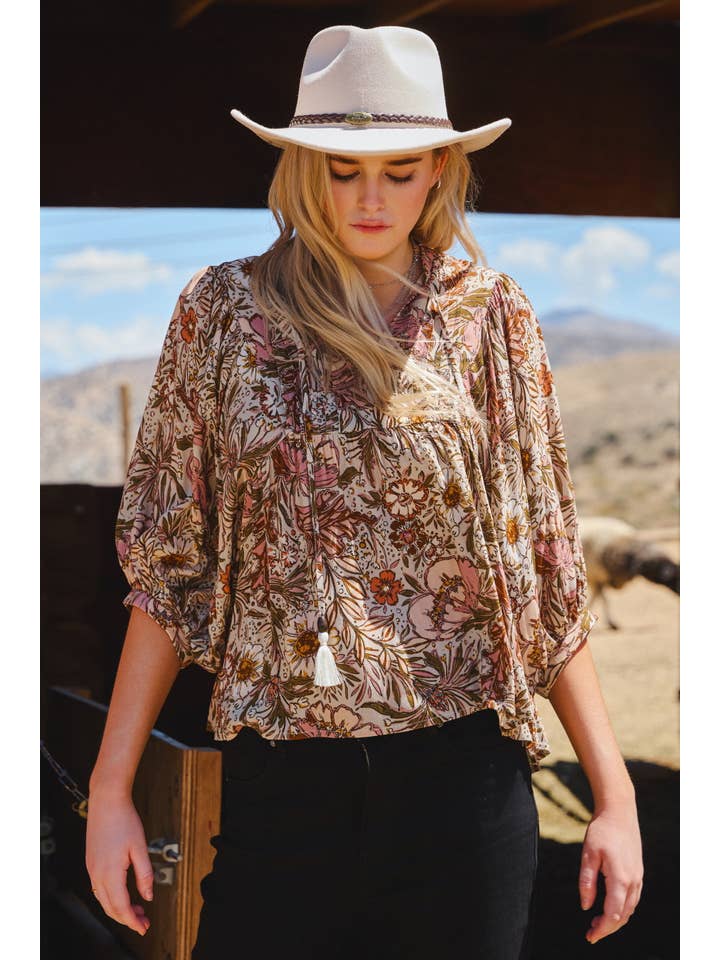 Oddi - Wholesale Blouse - Women's - Bohemian Floral Peasant Blouse3