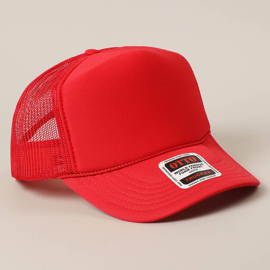 Fashion City - Wholesale Trucker Hat - Unisex - Solid Color OTTO 5-Panel Foam Mesh Back Trucker Hat45