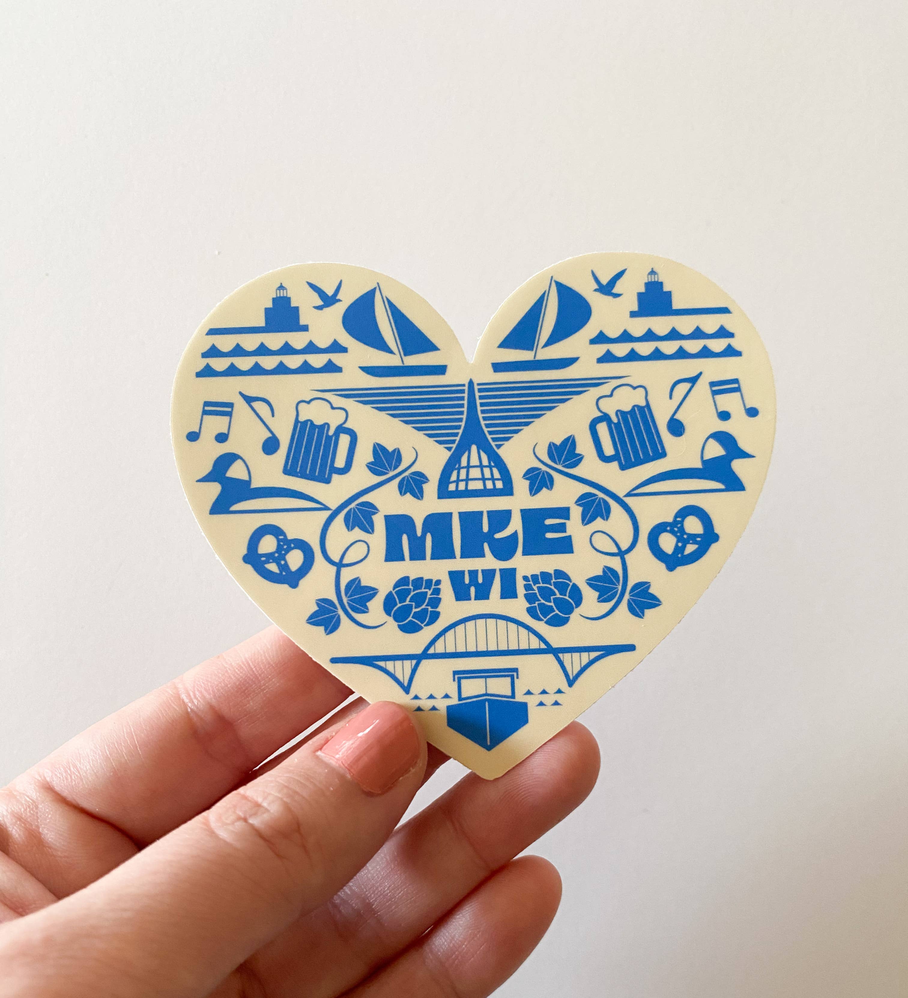 Bottlebrush Graphics – Engroshandel Klistermærke – MKE Milwaukee Heart Icons Vinyl klistermærke1