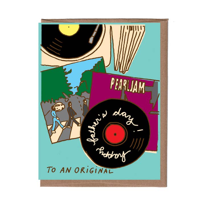 Vinyl Father's Day Greeting Card for wholesale by La Familia Green