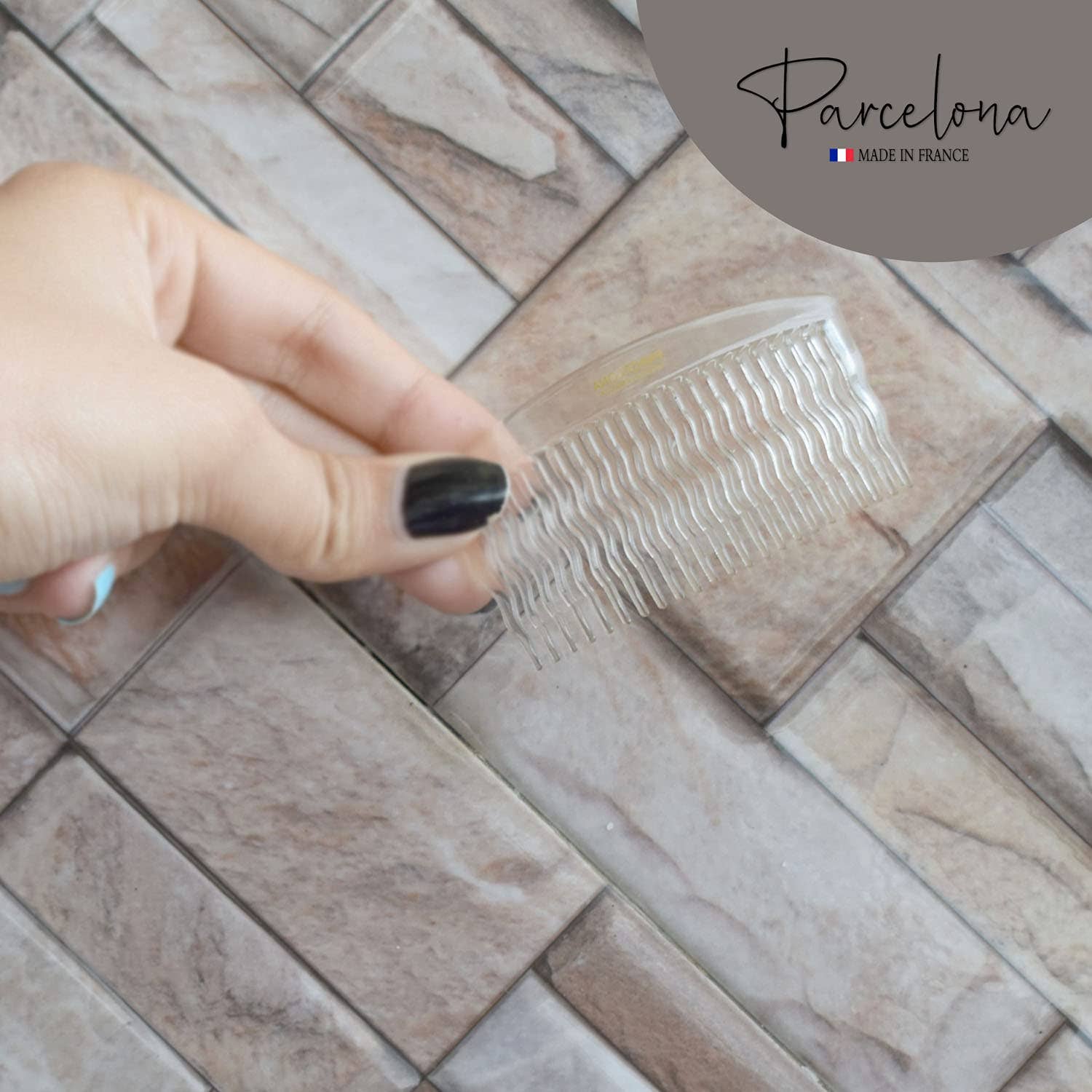 Parcelona - Wholesale Hair Brush/Comb - Parcelona French Zig Zag Small Celluloid Acetate 23 Teeth Side Hair Combs(2 Pcs)10