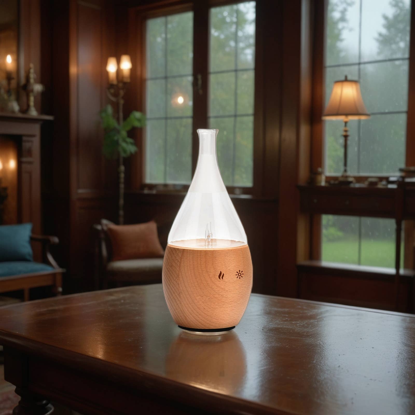 Zen'Arôme - Venta al por mayor Difusores eléctricos - Nebulizador Difusor de Aceites Esenciales de Madera y Vidrio Boléa8