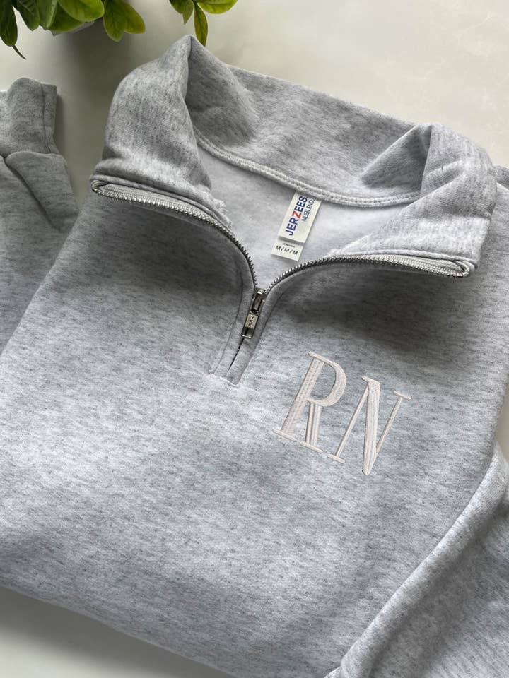 One Nine - Wholesale Sweatshirt - Unisex - Embroidery Custom Text/Logo Chest/Sleeve 1/4 Zip Sweatshirts