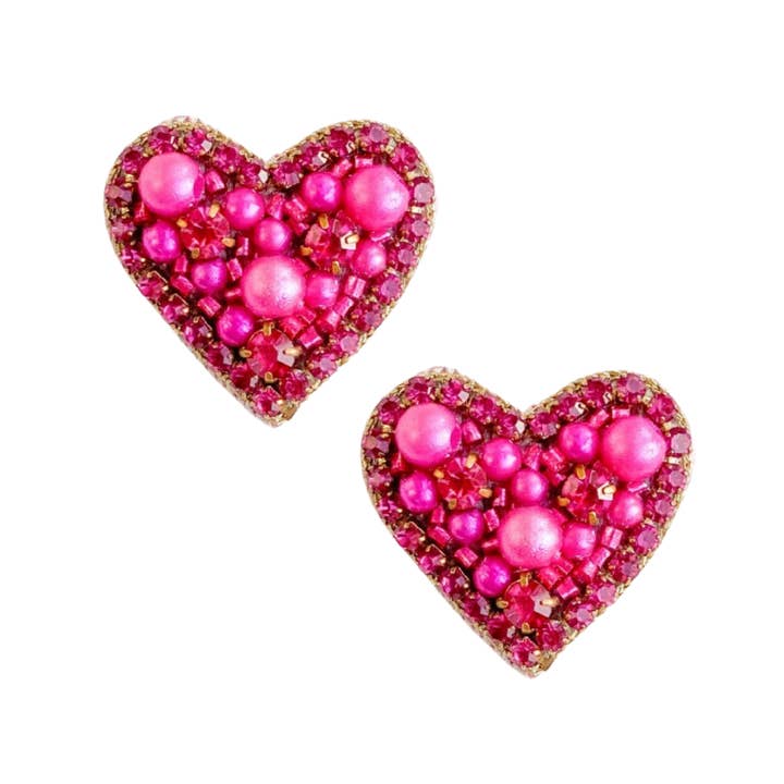 Gaby & Grace - Wholesale Stud/Post Earrings - Sweetheart Stud Earrings | Fuchsia