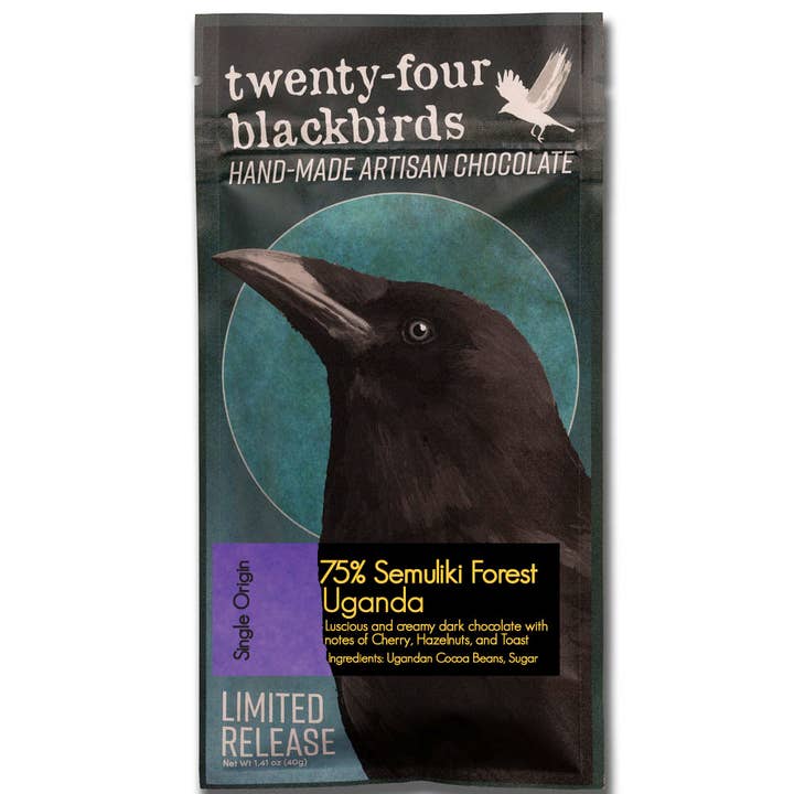 75% Uganda Semuliki Forest bar 1.4 oz for wholesale by Twenty-Four Blackbirds
