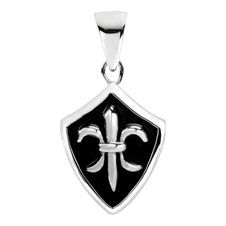 Fleur Skjold Vedhæng 316L for engroshandel hos Pacific Trading