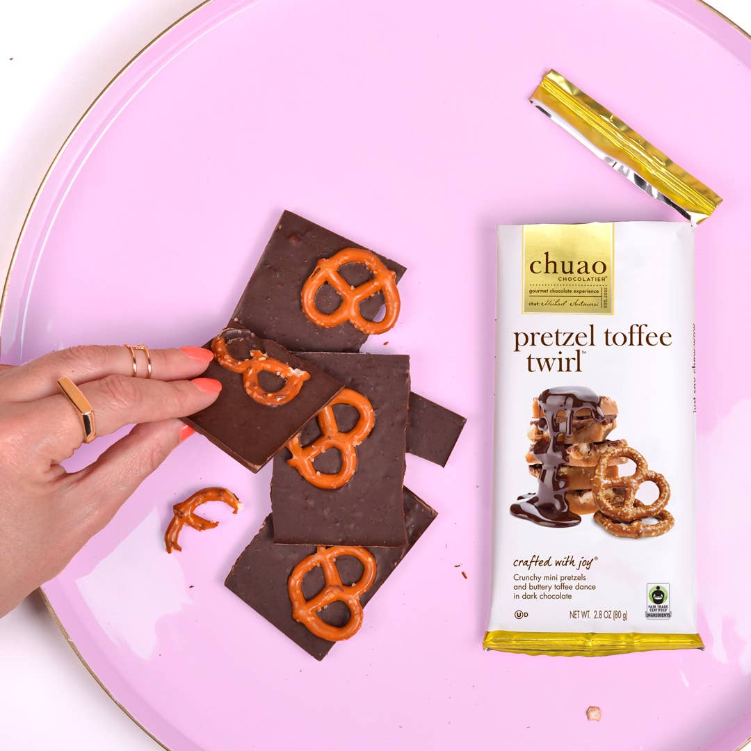 Chuao Chocolatier - Wholesale Chocolate Bar - Pretzel Toffee Twirl - Signature Bar4