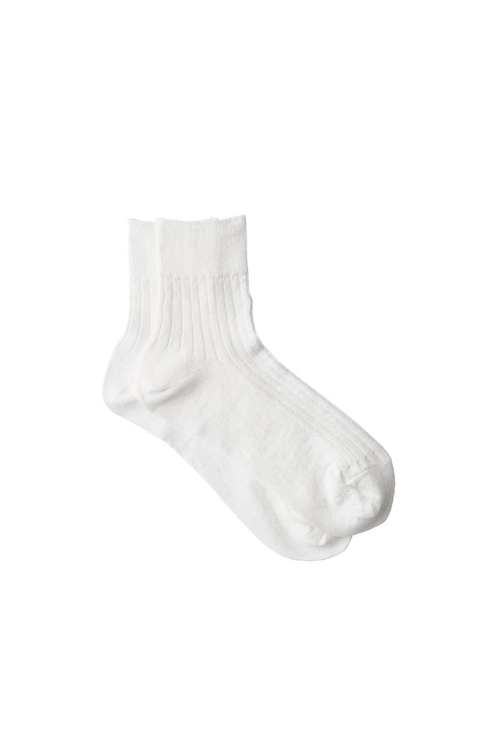 Linen Rib Socks White for wholesale on Faire3