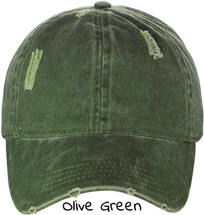 Treasure Bank - Wholesale Ponytail Cap - Women's - PONYFLO Distressed Cotton Ponytail Cap3