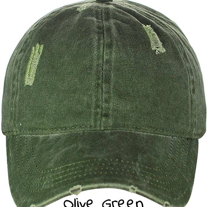 Treasure Bank - Wholesale Ponytail Cap - Women's - PONYFLO Distressed Cotton Ponytail Cap3