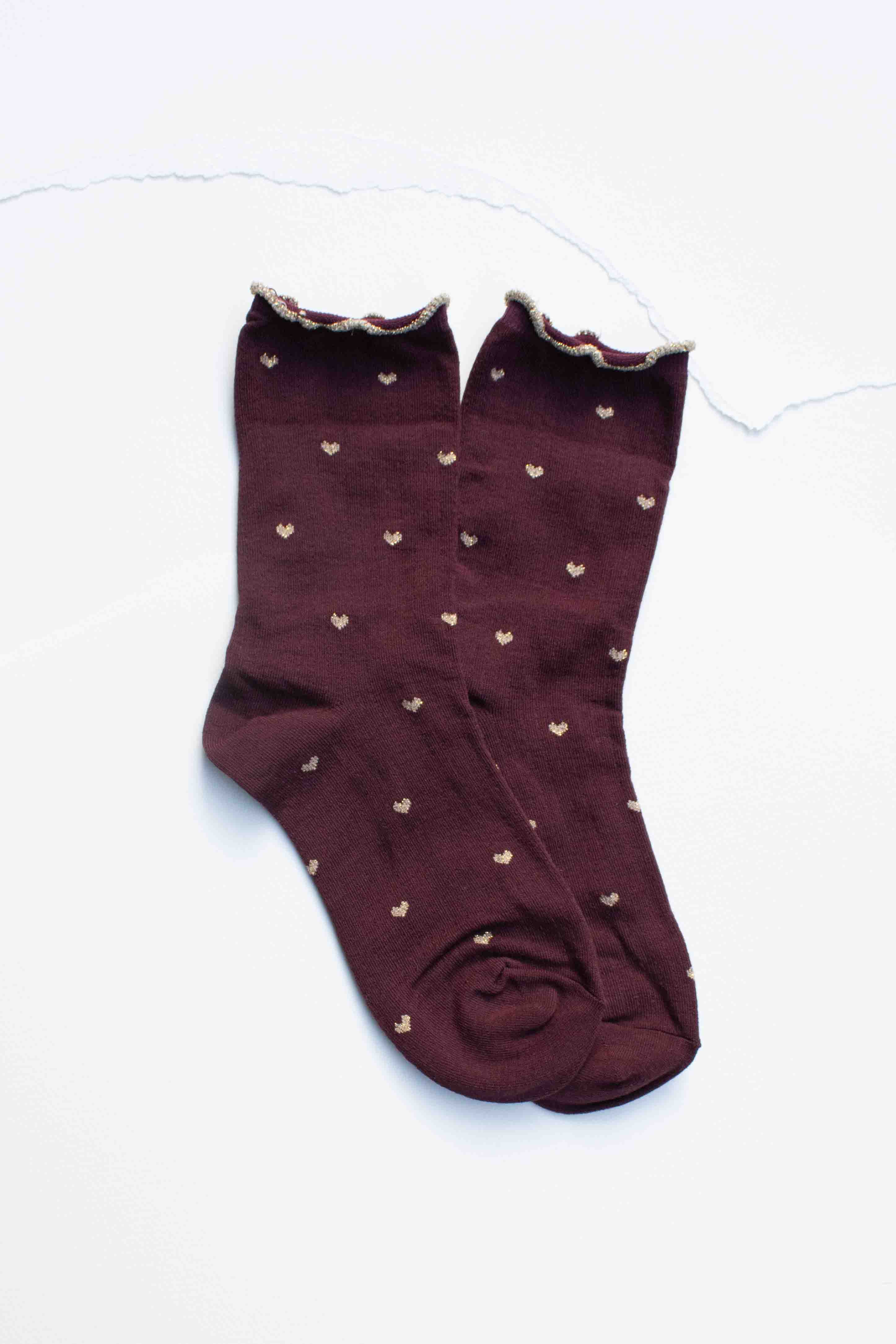 Tiepology - Wholesale Socks - Women's - Mini Heart Ruffle Cotton Blend Socks0