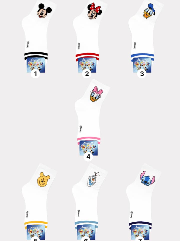 Chaussettes Crew Personnage sous Licence Disney pour la vente par Kpopsocks