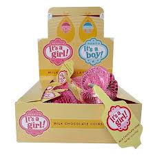 Long Island Candy Factory – wholesale Chocolate – Gerrit Fort Knox Its A Girl Milk Chocolate Coins 18 Pouches 1.5 Ounce Each