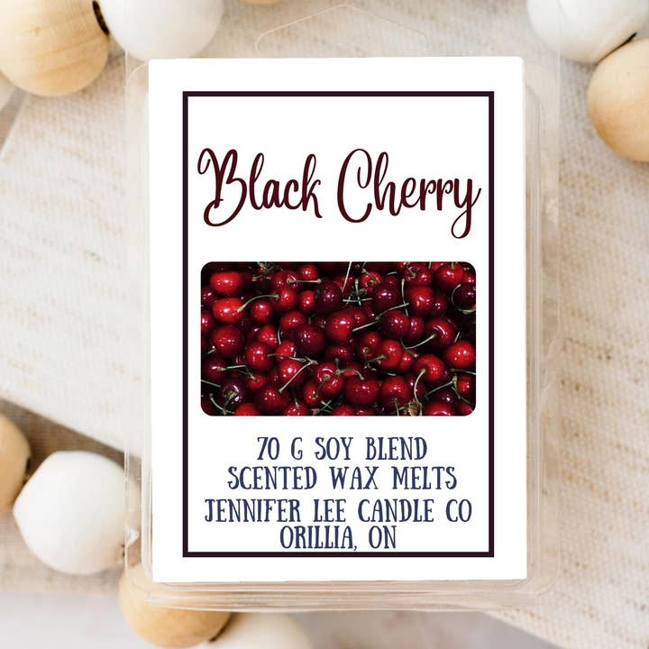 Black Cherry 70 g de cire parfumée au soja, coquille de palourdes, blanc pour la vente par Jennifer Lee Candle Co