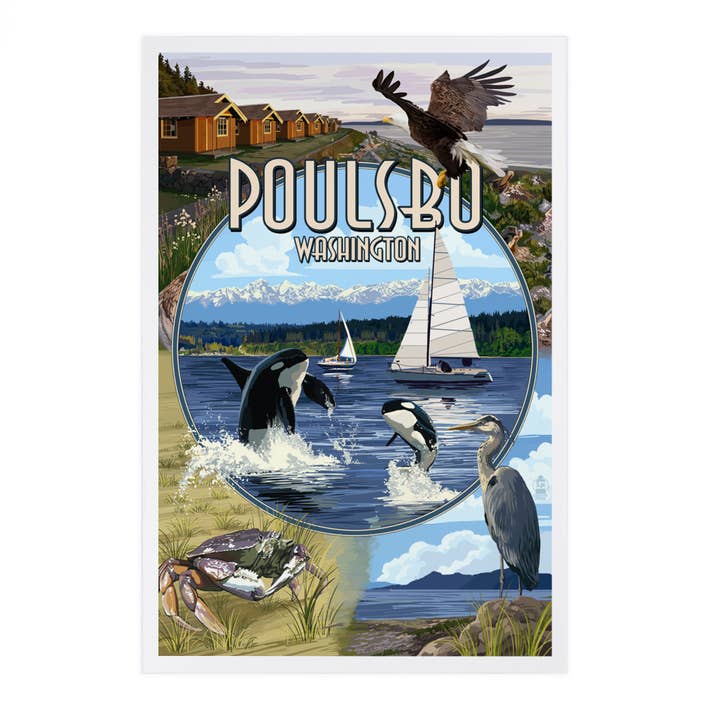 PREMIUM POSTCARDS Poulsbo, Washington, Montage Scenes for wholesale by Lantern Press