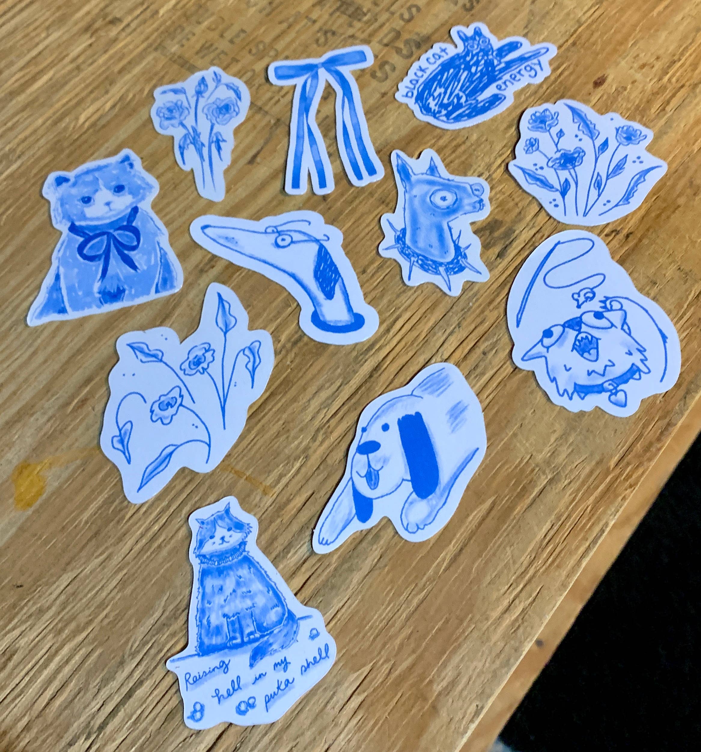 Frankie Blue - Wholesale Sticker - Looking at a Treat Bag1