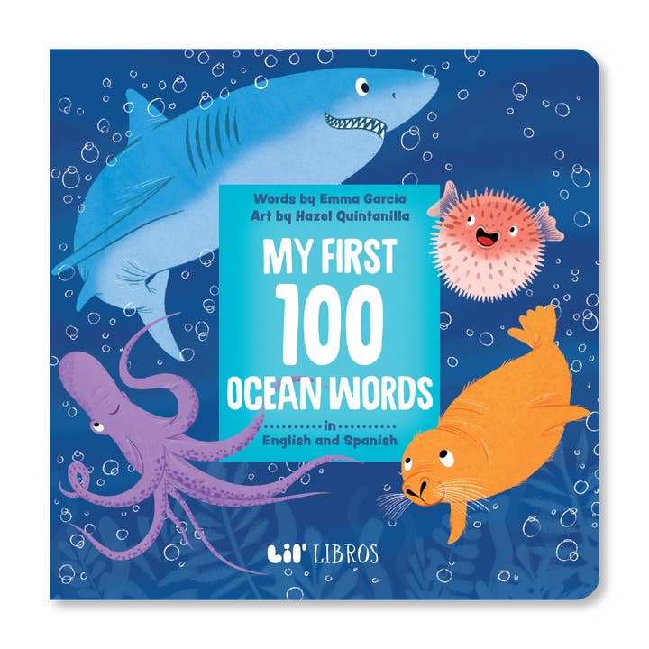 My First 100 Ocean Words in English and Spanish (Bilingual English and Spanish) for wholesale by Lil' Libros ~ Bilingual Children's Books & Games