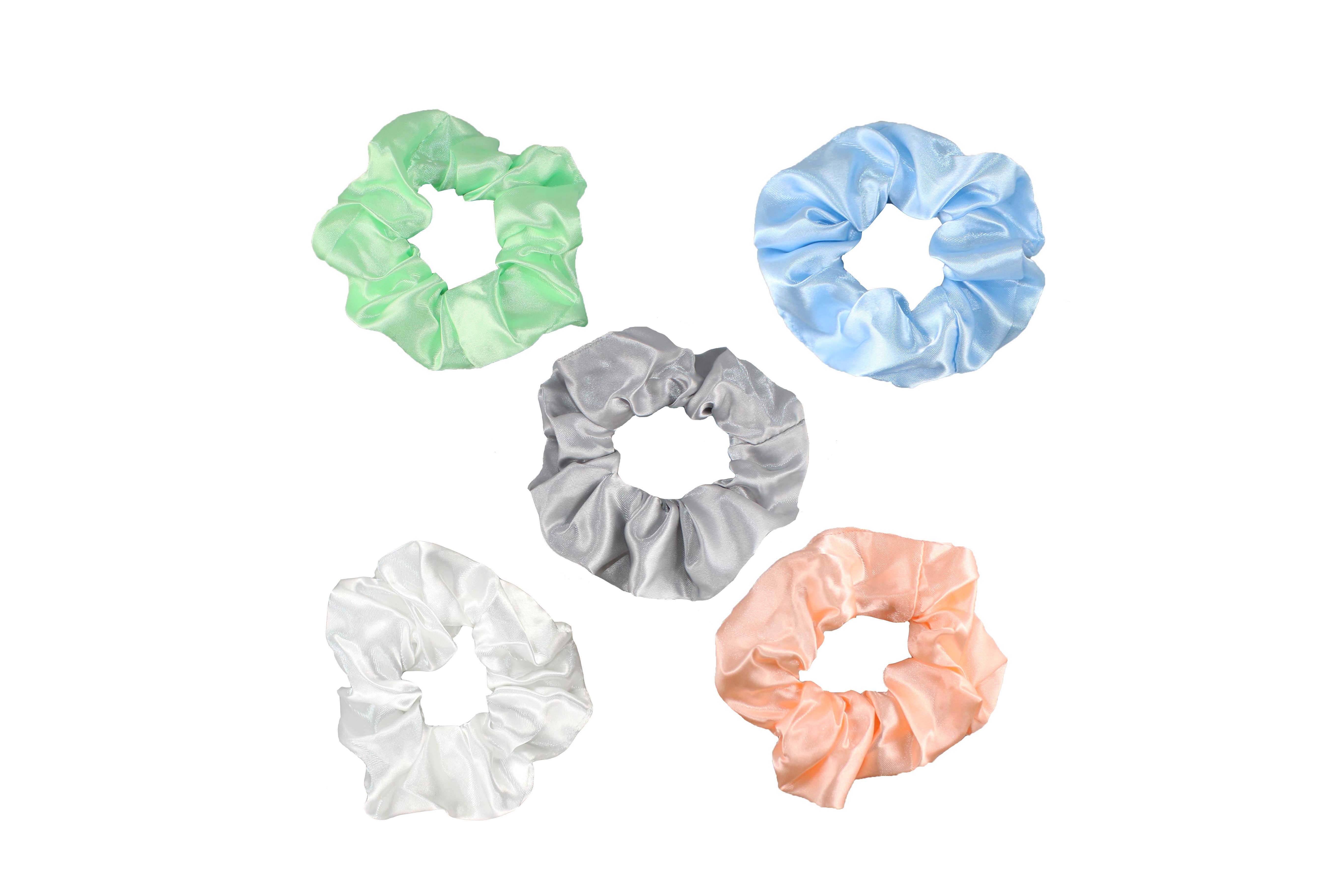 Morning Glamour - Wholesale Scrunchie - Women's - Gift Set 5PK Satin Hair Scrunchies - Satin Scrunchies2