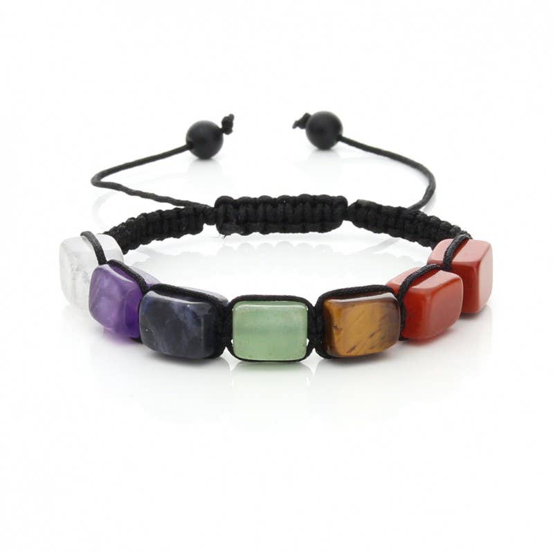 UniArt – wholesale Pärlarmband – Justerbart armband med naturliga chakrasstenar0