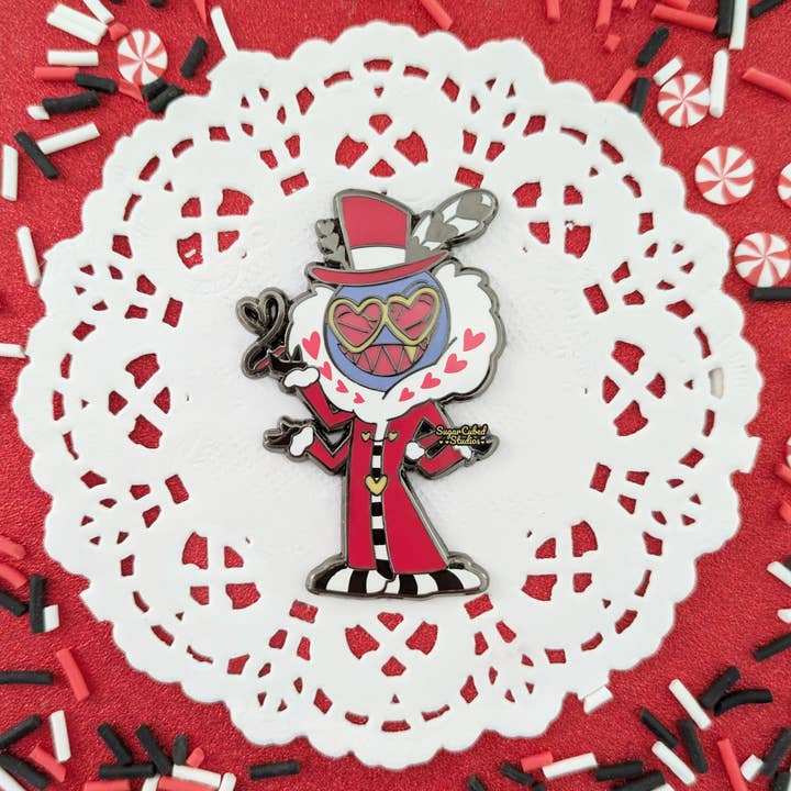 Sugar Cubed Studios - Wholesale Lapel Pin/Button - Valentino - Hazbin Enamel Pin