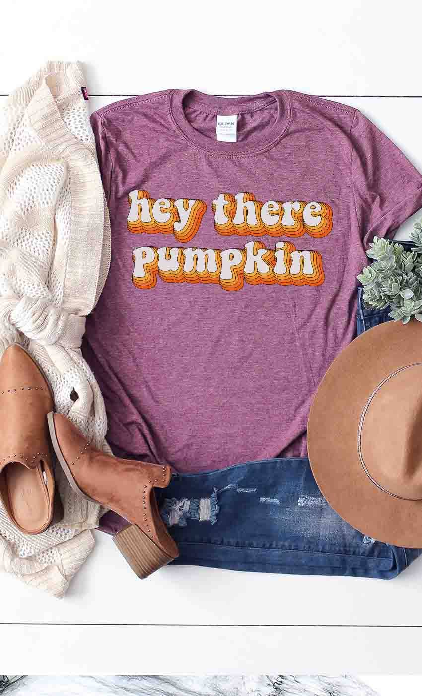 Kissed Apparel - Wholesale T-Shirt (Graphic) - Women's - Retro Hey There Pumpkin Graphic Tee4