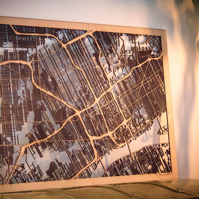 One Man One Garage - Wholesale Wall Accent - City Maps, Large 24x36" Perfect Housewarming Gift! Wooden Street Cutouts10