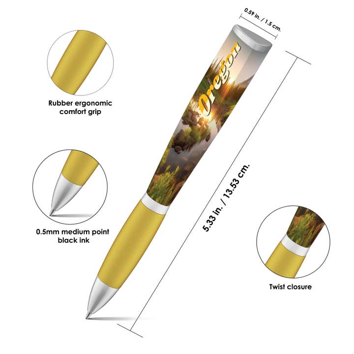 GMG Works - Wholesale Pen - Destination Souvenir Ballpoint Pen, 3-Sided Imprint (Oregon)4