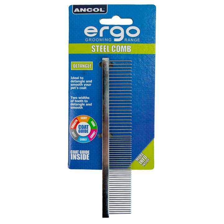 Ancol Ergo Steel Comb for wholesale by Ancol Pet Products Ltd
