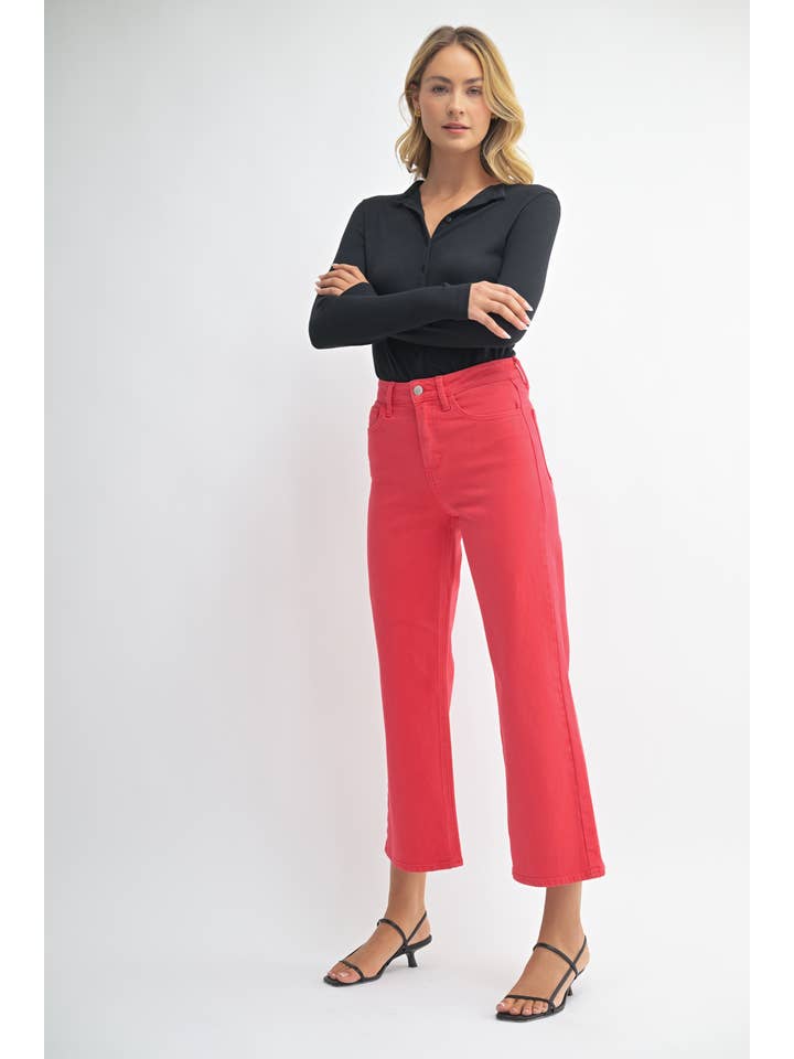 Just USA Jeans - Wholesale Jeans - Women's - JP239 - RED - Slim Wide Leg2
