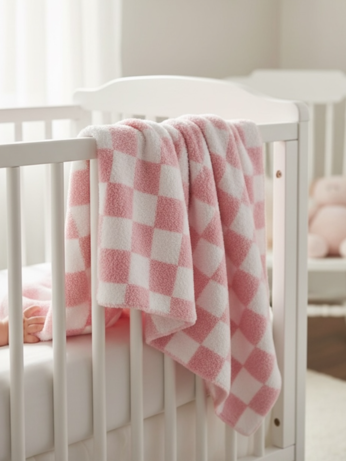 SpearmintLOVE - Wholesale Bedding Blanket - Kids & Baby - Phufy® Bliss Checkerboard Blanket, Strawberry1