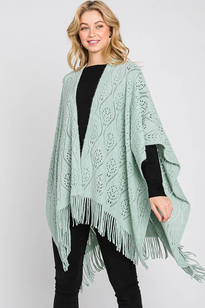 Hana - Wholesale Cardigan - Dames - Paisley Pattern Fringe Ruana27