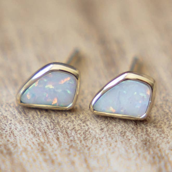 Opal Chip Studs-opalite for wholesale by Glee Jewelry