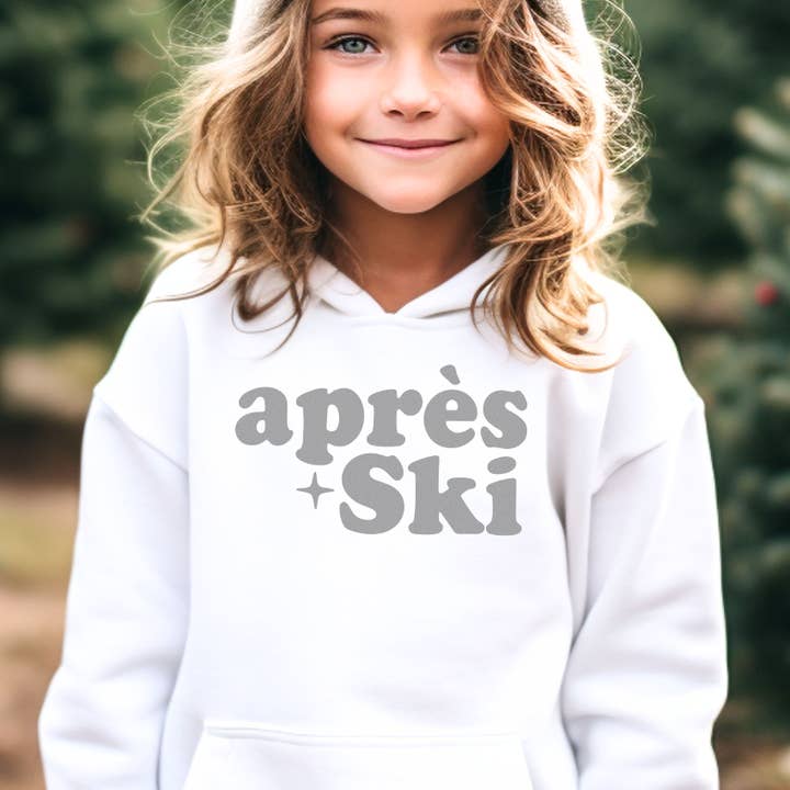Chandail à capuchon en polaire d'hiver Après Ski Graphic pour jeunes pour la vente par Kids By Kissed Apparel