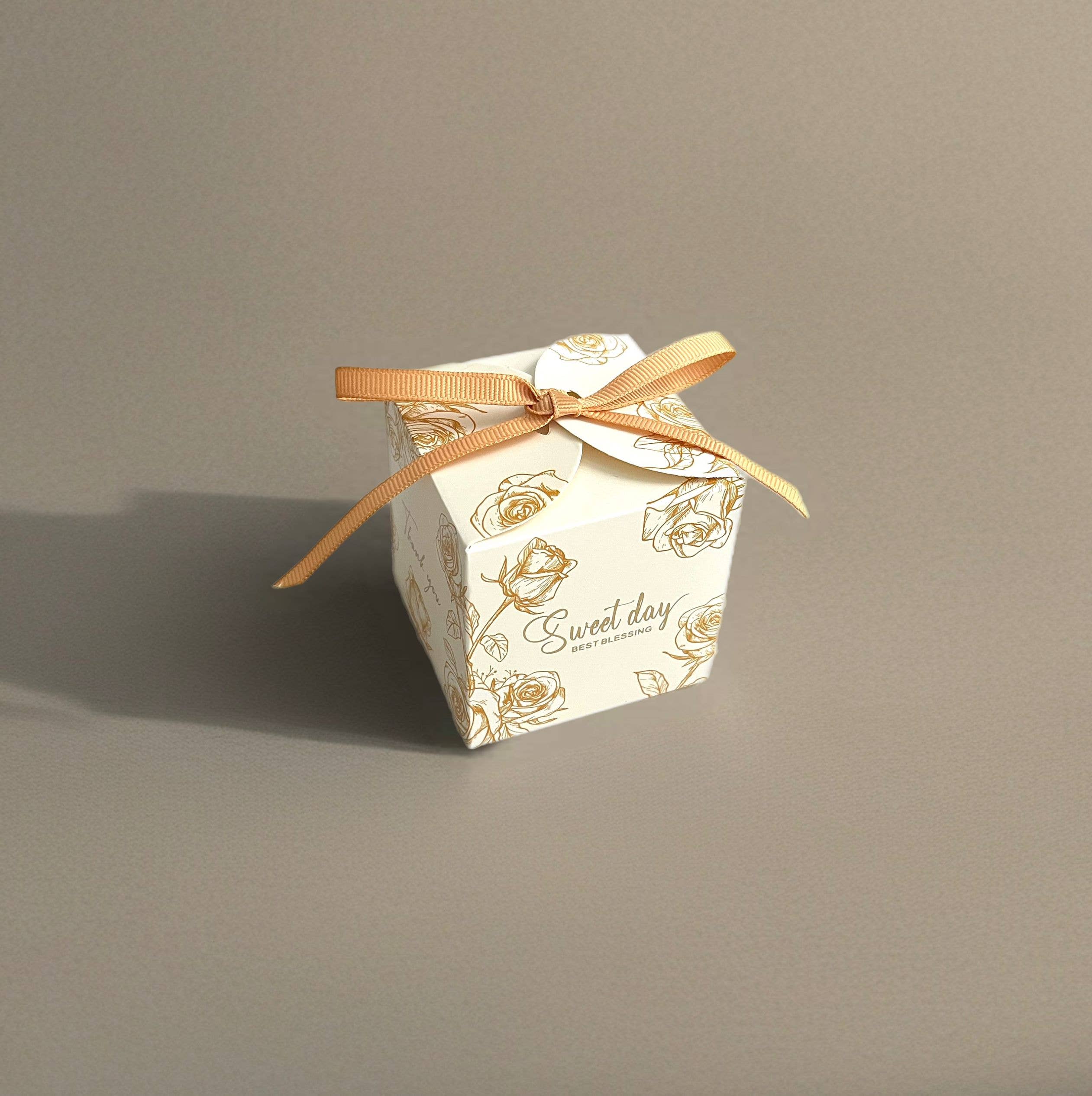 ANYGIFTGOODPACKINGBOX – wholesale Party favour bag/box – Ivory flower Ribbon Gift Box – Candy Box