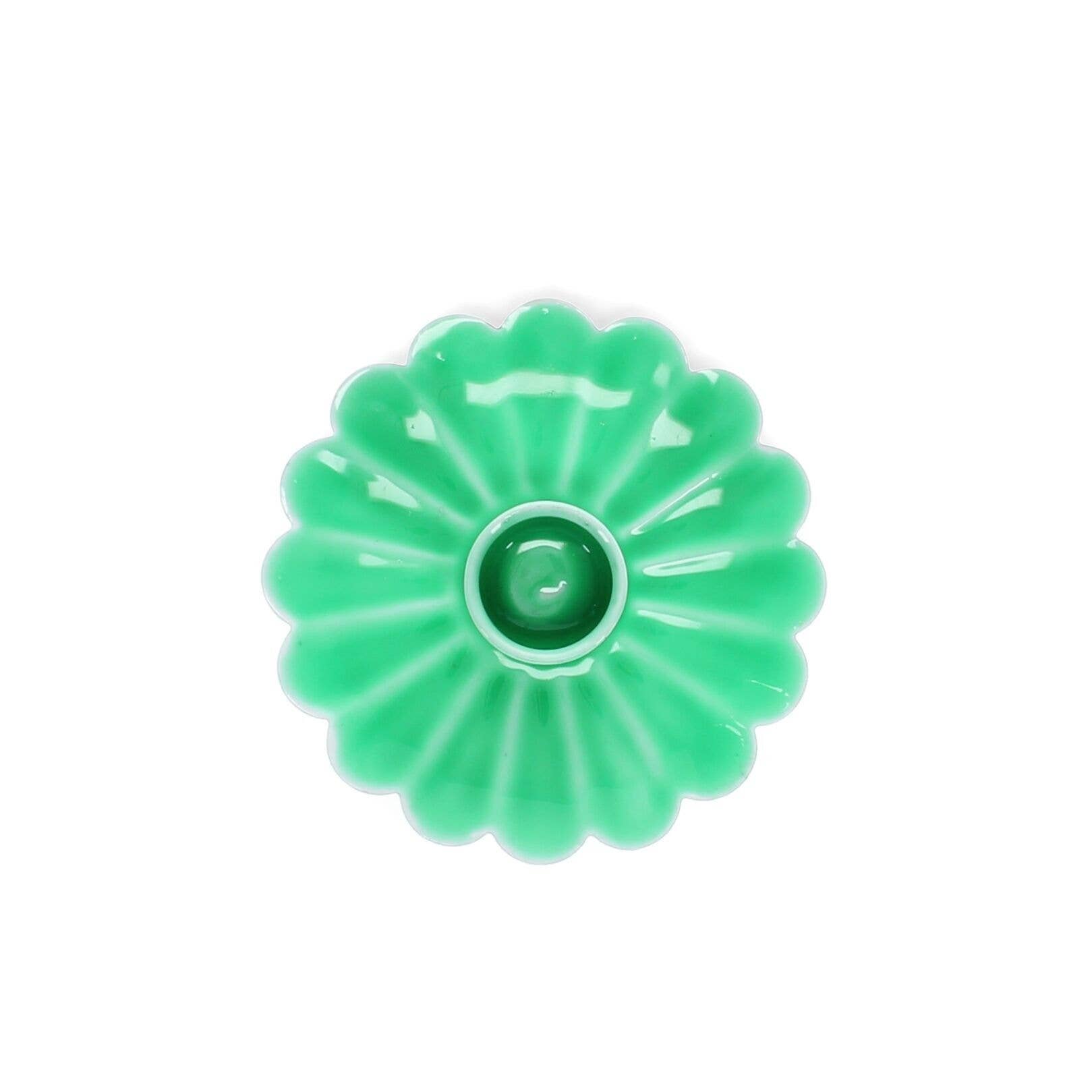 Rex B2B - UK – wholesale Candle holder – Enamel Flat Flower Candle Holder - Green2